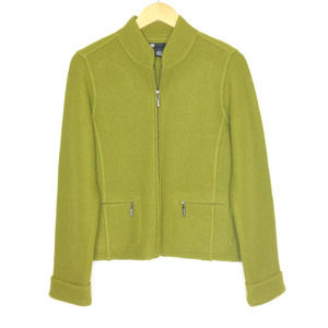 Carol Little 100% Wool Zip up Jacket Fall Olive Green Small